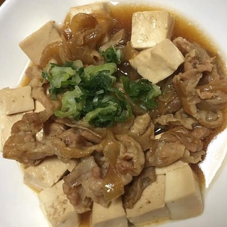 すき焼きのたれで作る豚バラ肉豆腐